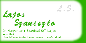 lajos szaniszlo business card